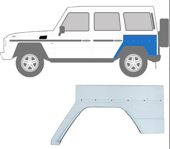 Mudguard left rear 5 doors
