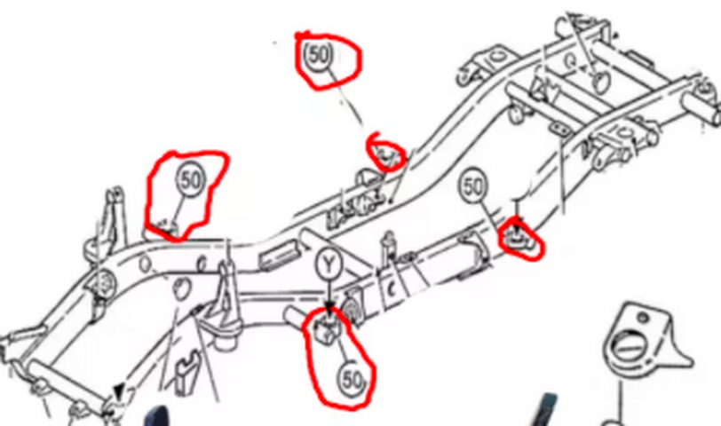 Chassis steunen voor carrosserie rubber delen 