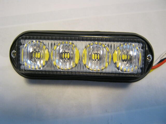 Strobo led / knipper oranje leds  4x 2 watt 12 & 24 Volt